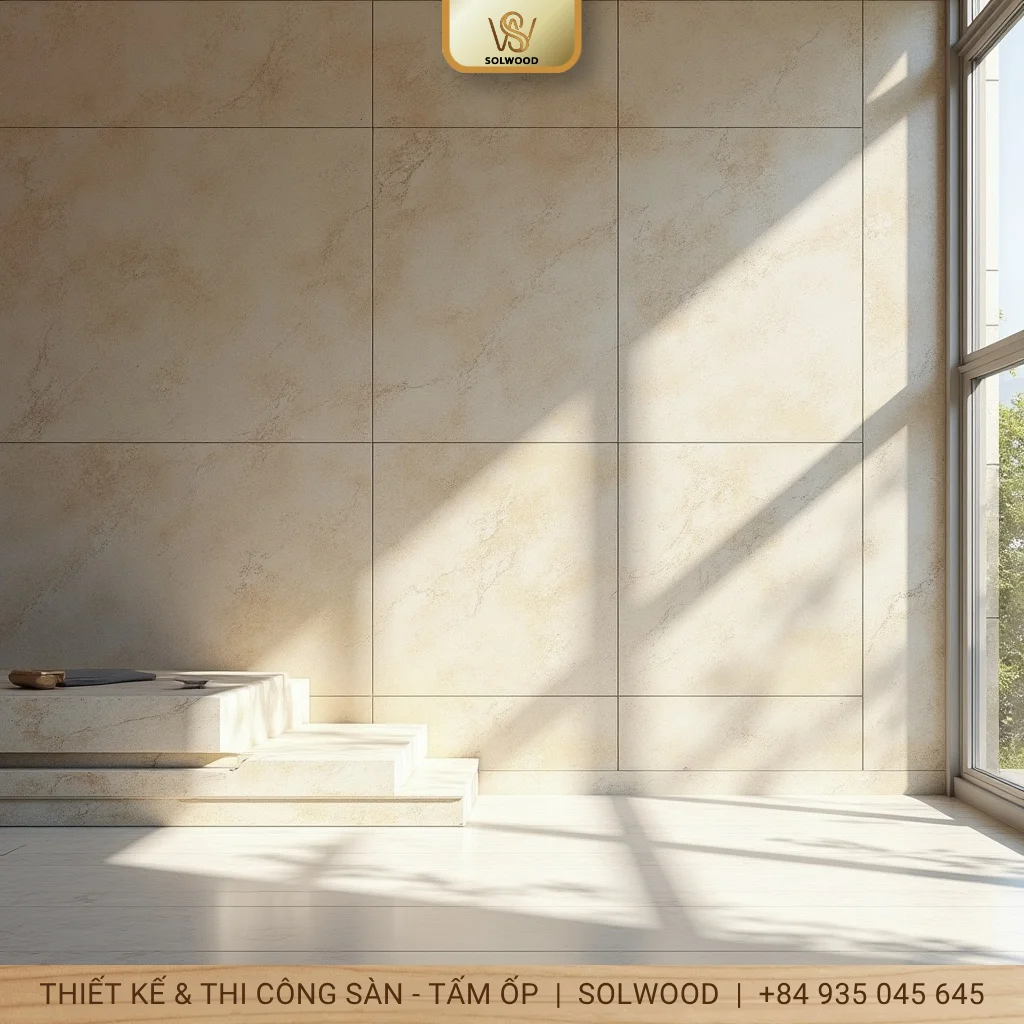 Hướng dẫn thi công tấm nhựa giả đá ốp tường - hình 3