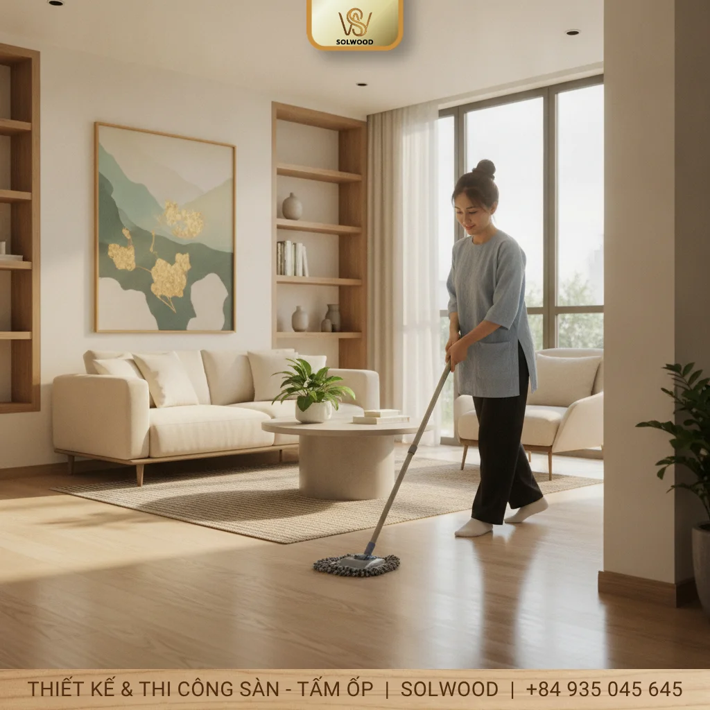 Mẹo vệ sinh sàn nhựa giả gỗ đơn giản đúng kỹ thuật - hình 3