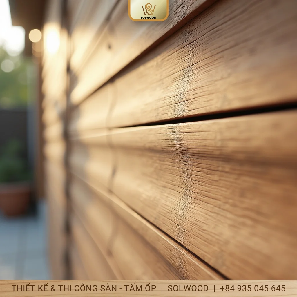 Tấm ốp 1 sóng ngoài trời ASA màu Roman Teak - hình 1