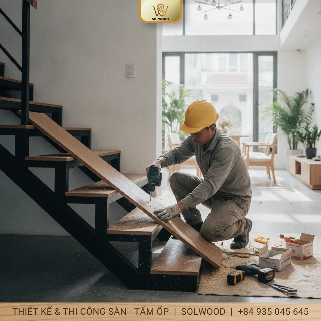 Hình ảnh Hướng dẫn chi tiết thi công lam gỗ nhựa cầu thang đúng kỹ thuật - 1