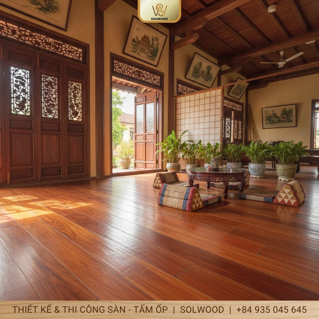 Sàn chịu lực vân gỗ Huế: Bền đẹp, sang trọng, đẳng cấp