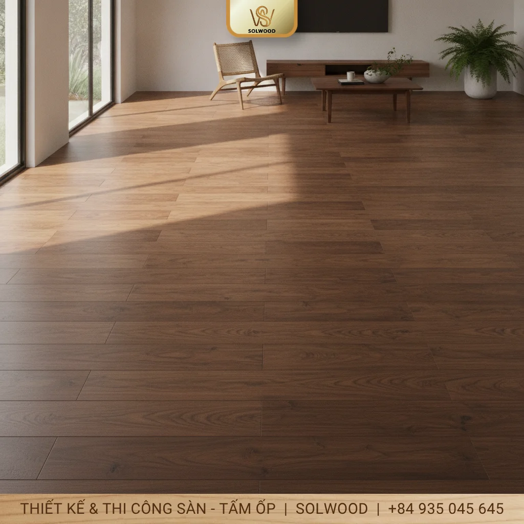 Sàn chịu lực vân gỗ Tam Kỳ: Vẻ đẹp tự nhiên, độ bền vượt trội