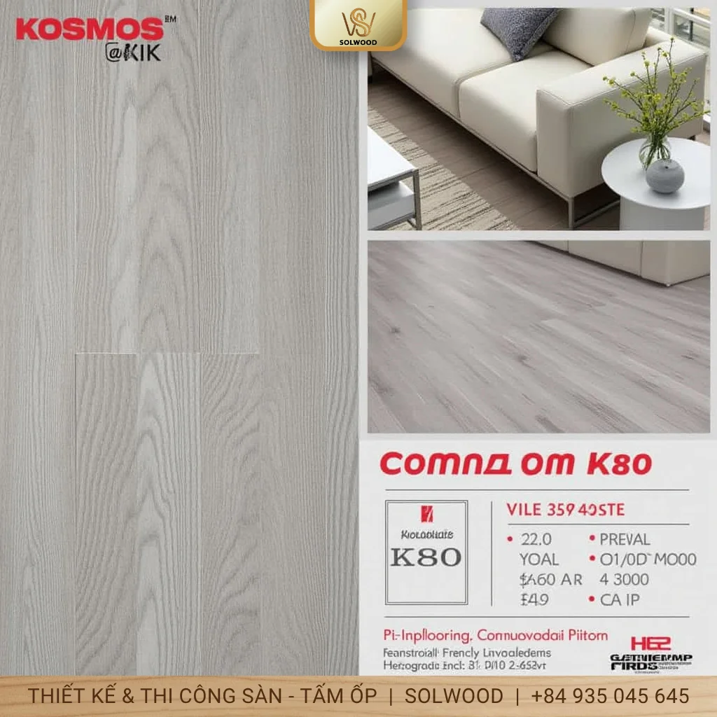 Sàn gỗ Kosmos Quy Nhơn: Chất lượng Việt, bền đẹp vượt thời gian