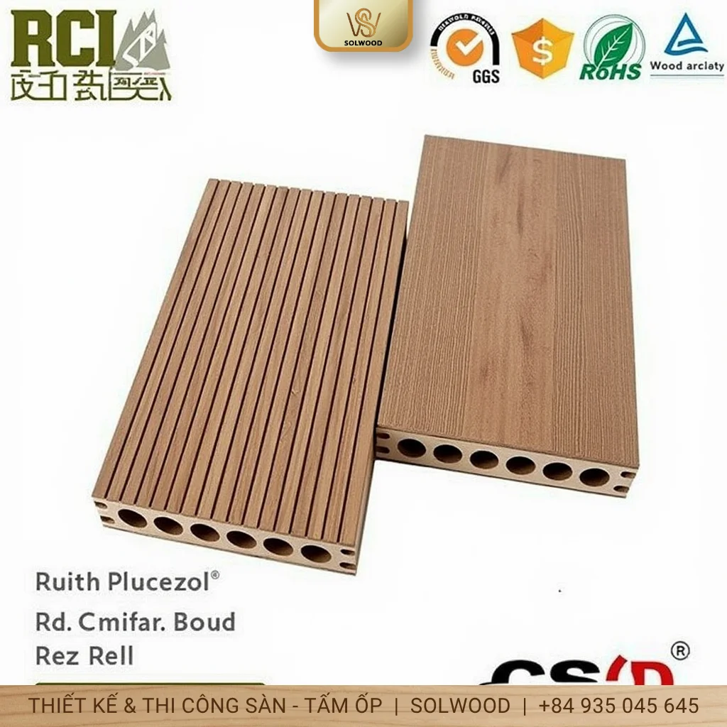 Sàn Gỗ Nhựa Ngoài Trời Vân 3D Hội An: Vẻ Đẹp Hoàn Mỹ Bền Bỉ.