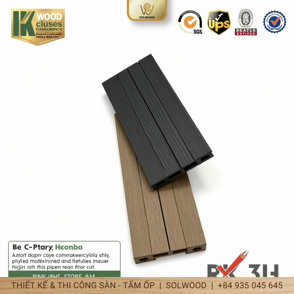 Hình ảnh Sàn Gỗ Nhựa Ngoài Trời Vân 3D Hội An: Vẻ Đẹp Hoàn Mỹ Bền Bỉ. - 2