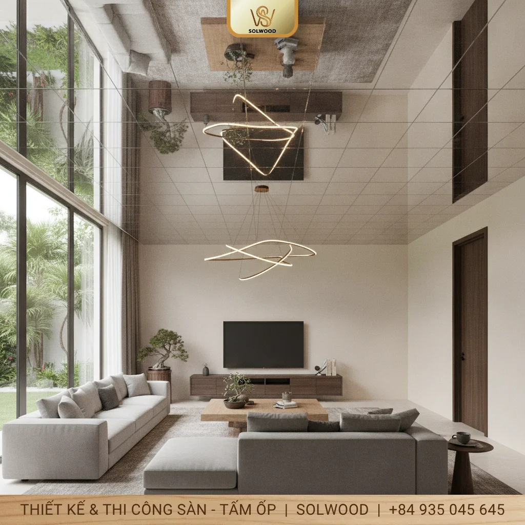 Tấm ốp trần gương Tam Kỳ: Mở rộng không gian, sang trọng