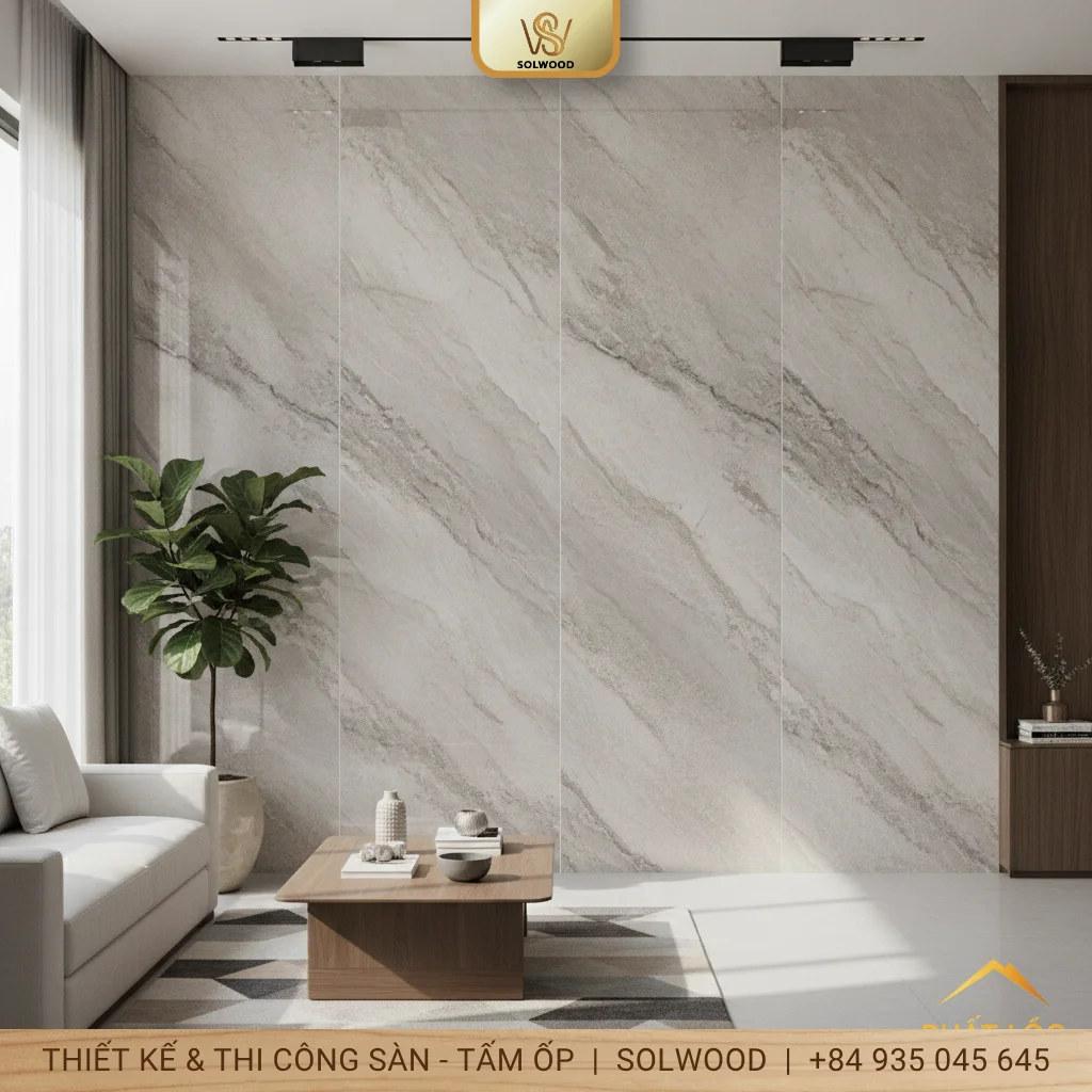Tấm PVC vân đá ốp tường Phát Lộc Quy Nhơn: Đẹp, bền, sang trọng
