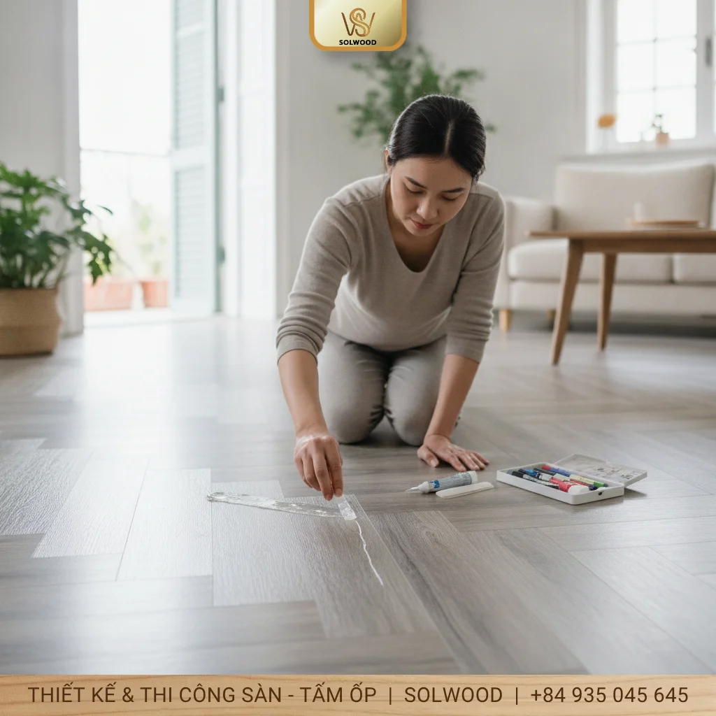 Hình ảnh Mẹo xử lý sàn nhựa bị xước nhanh gọn, đơn giản hiệu quả - 1