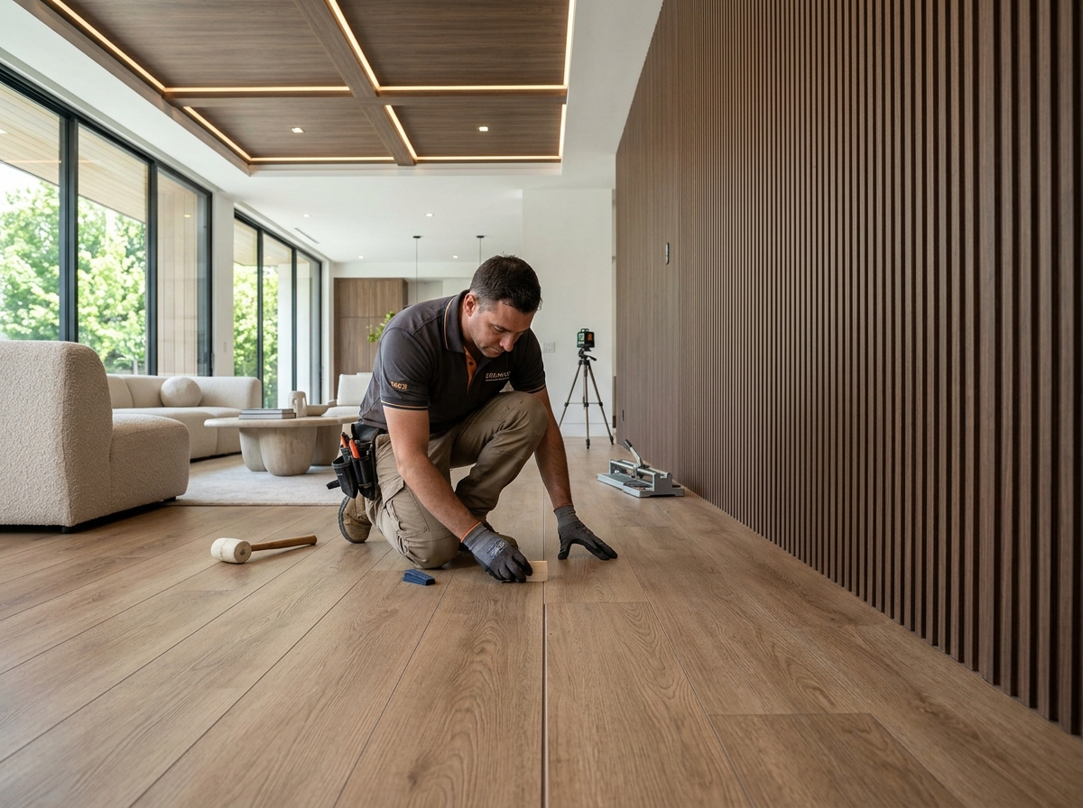 Thi Công Tấm Ốp Lam Sóng & Sàn Nhựa SPC Solwood