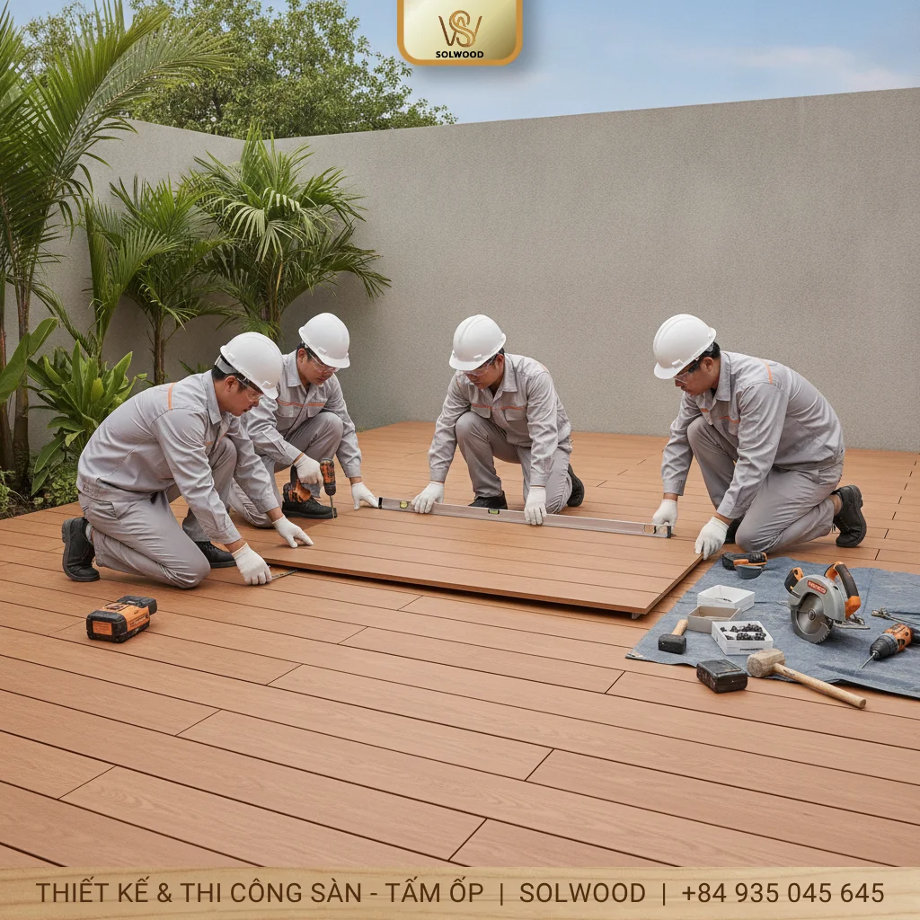 Cách thi công sàn gỗ nhựa ngoài trời với 5+ bước cơ bản - hình 3