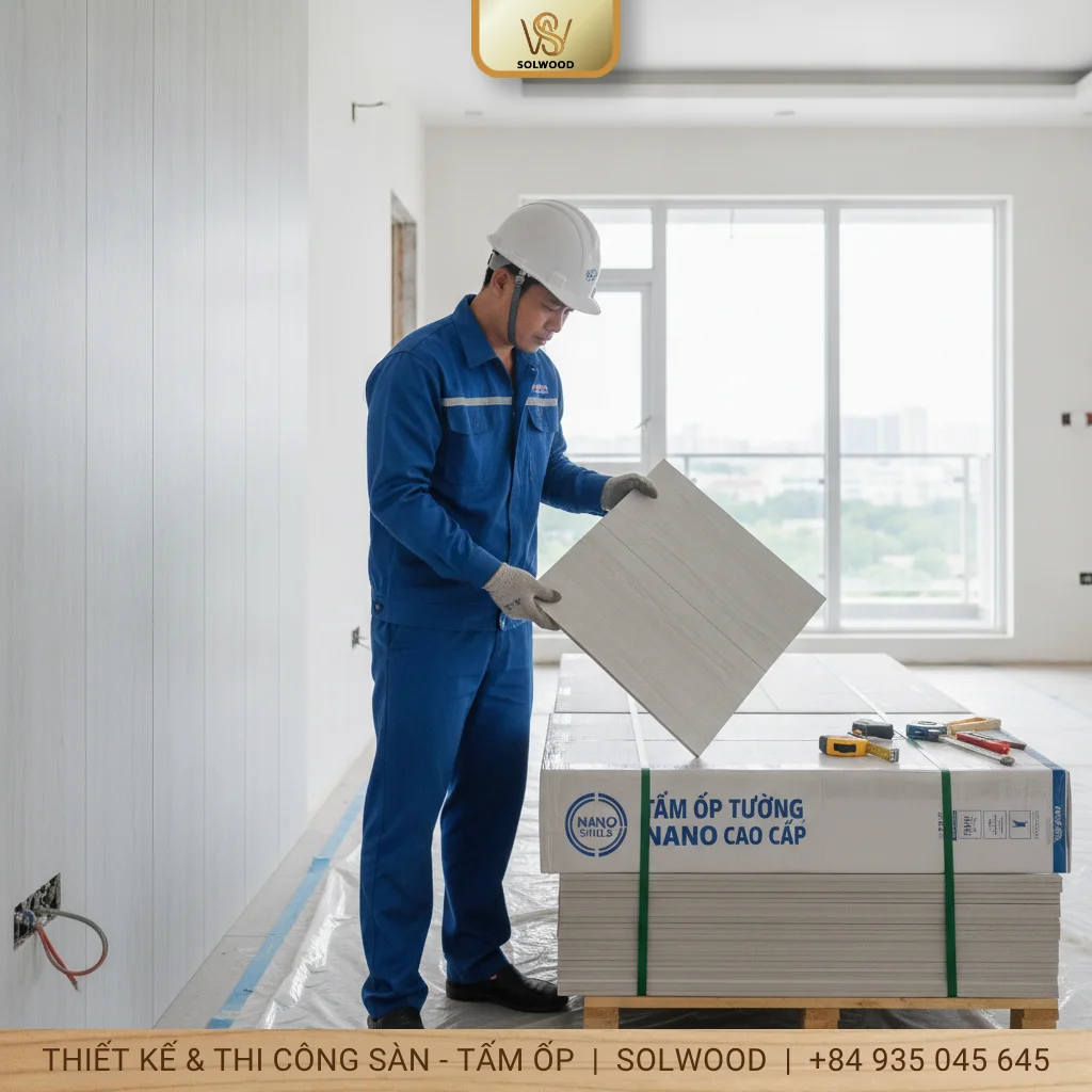 Cách thi công tấm nhựa ốp tường Nano với 7+ bước - hình 3