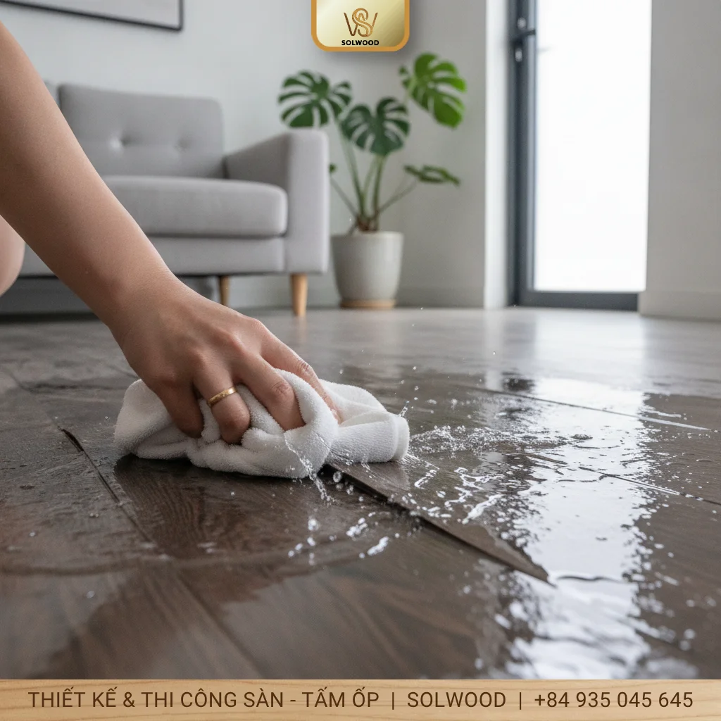 Cấp cứu sàn gỗ khi trời nồm tránh phồng rộp cong vênh - hình 3