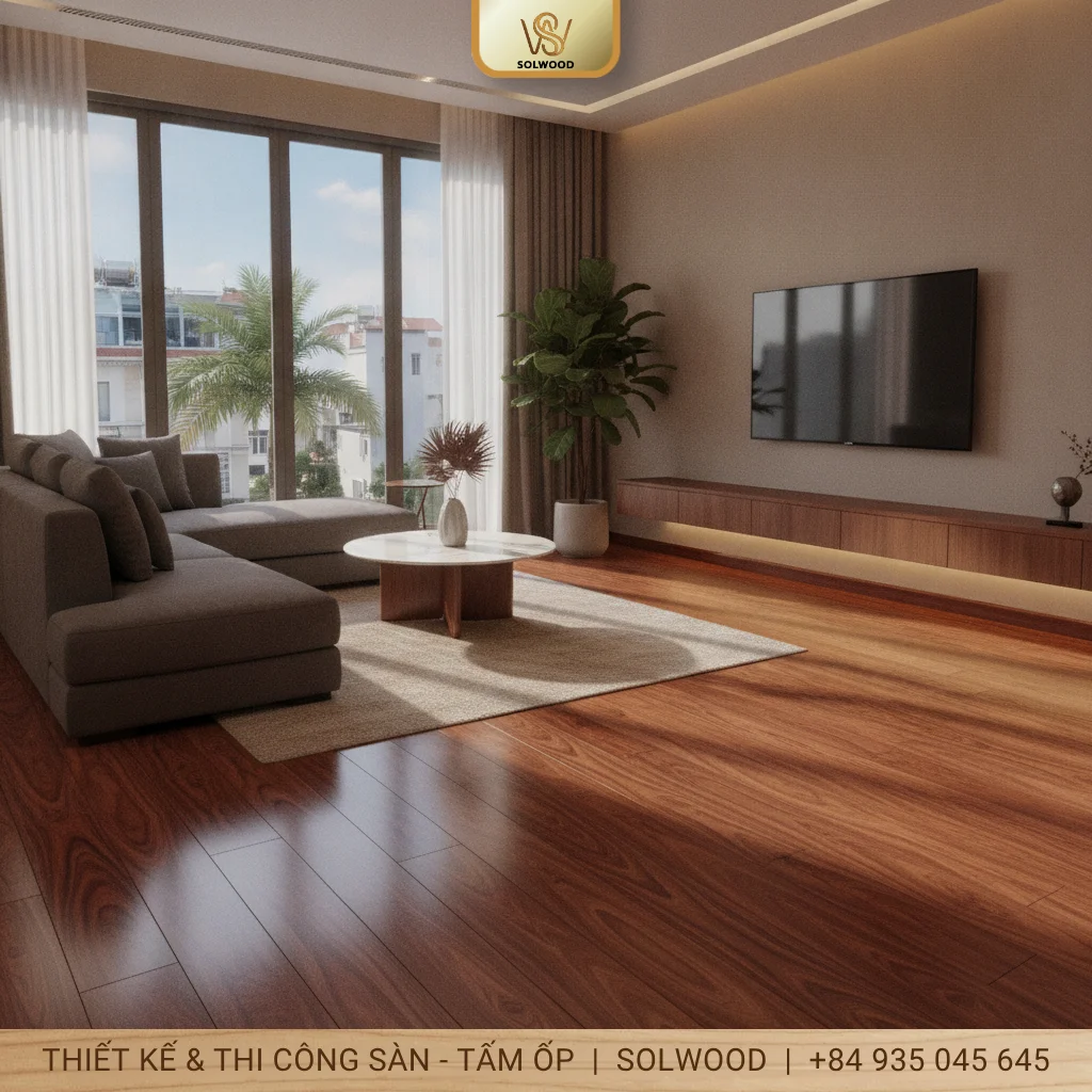Công trình sàn gỗ Căm Xe tại quận 11 - hình 2
