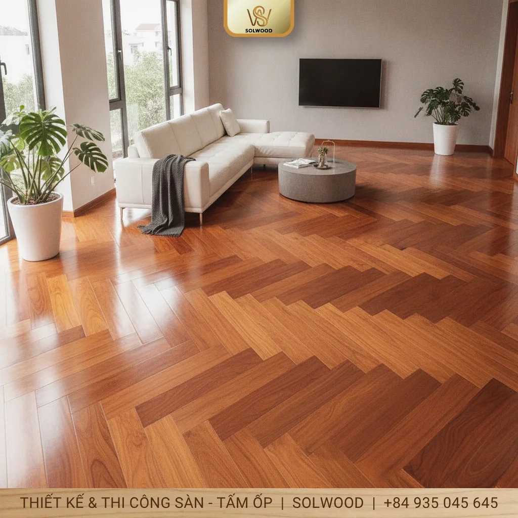 Công trình sàn gỗ Căm Xe tại quận 11 - hình 3
