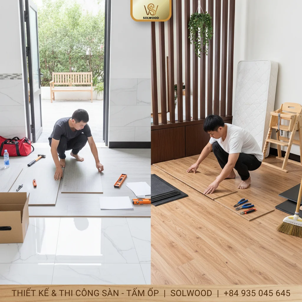 giá sàn nhựa hèm khóa vân gỗ huế - hình 2
