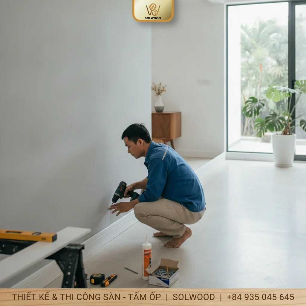 Hướng dẫn thi công Phào chân tường với 5 bước - hình 1