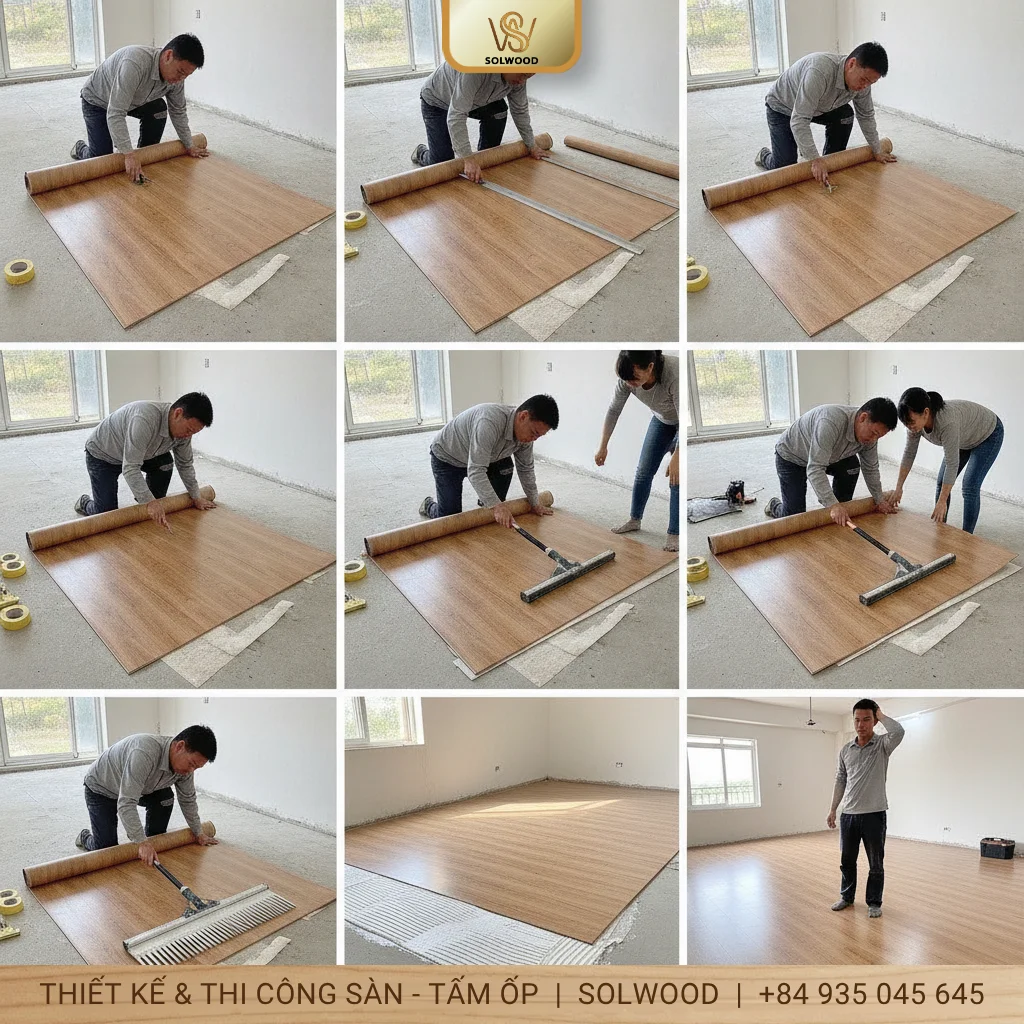 Hướng dẫn thi công sàn vinyl dạng cuộn đúng chuẩn - hình 1