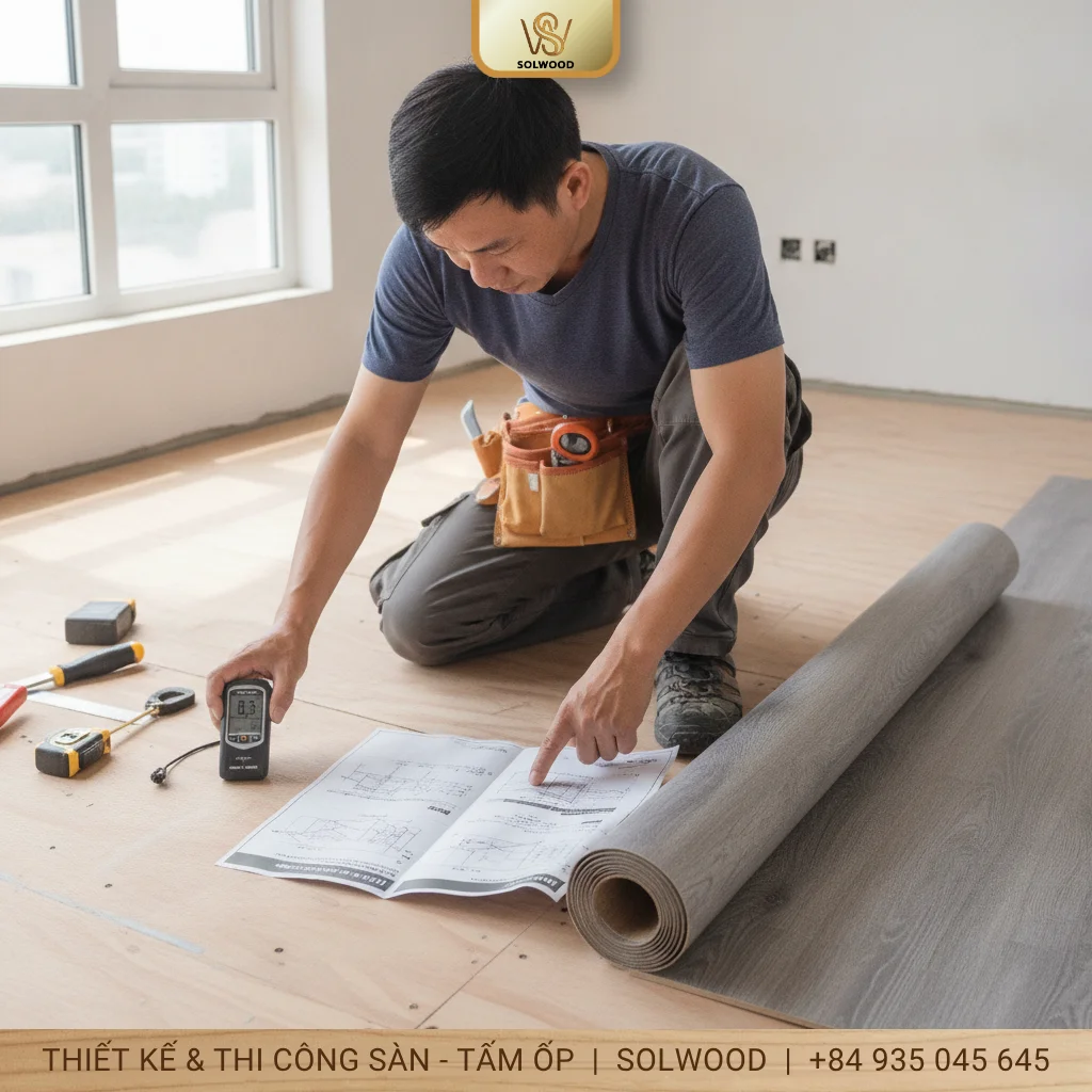 Hướng dẫn thi công sàn vinyl dạng cuộn đúng chuẩn - hình 2