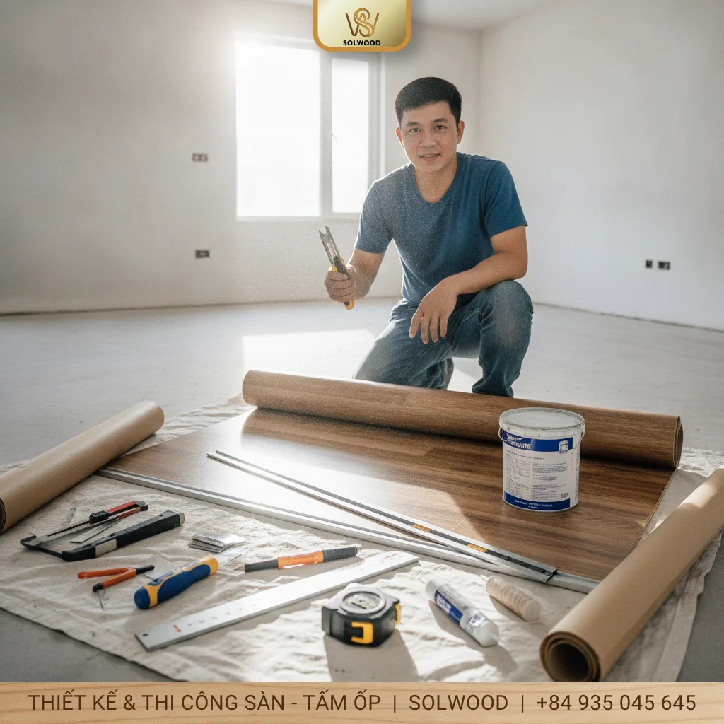 Hướng dẫn thi công sàn vinyl dạng cuộn đúng chuẩn - hình 3