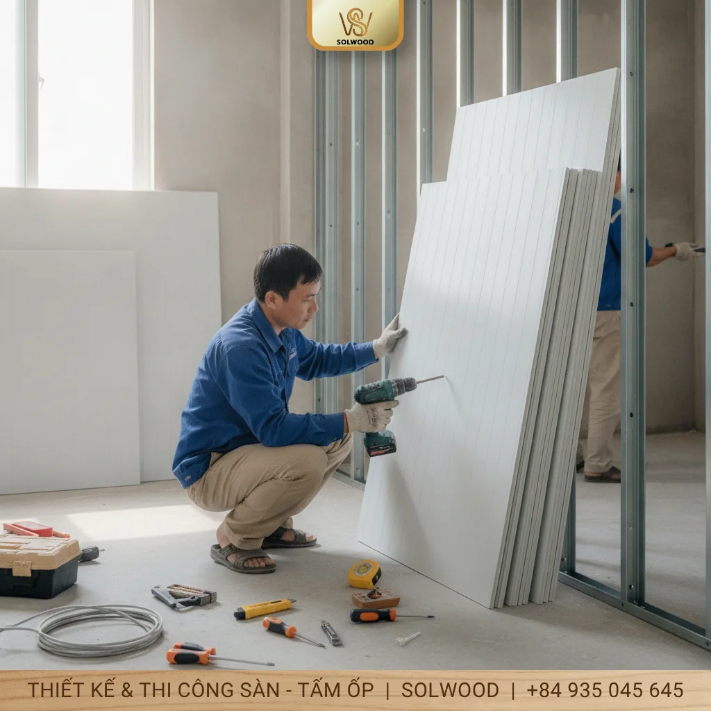 Hướng dẫn thi công tấm nhựa ốp tường đúng kỹ thuật - hình 3