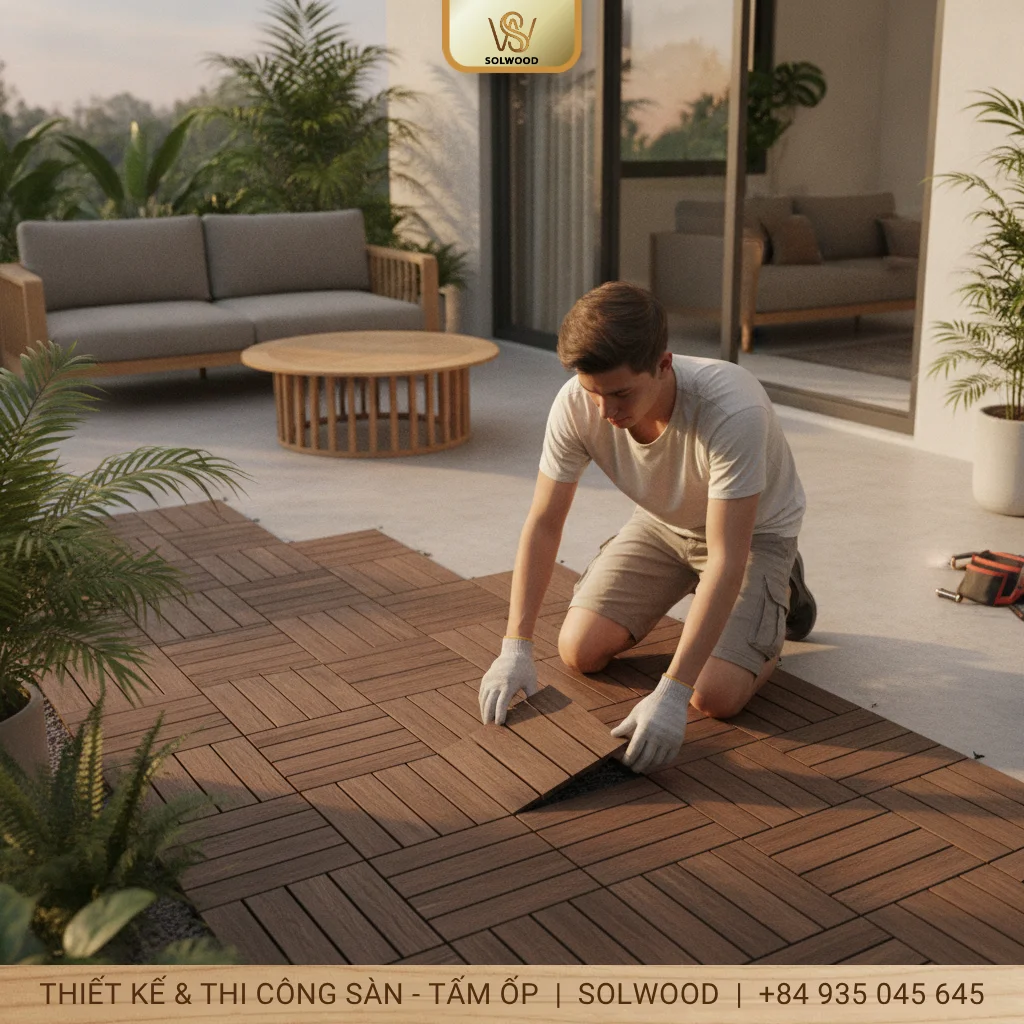 Hướng dẫn thi công vỉ gỗ nhựa ngoài trời nhanh gọn - hình 2