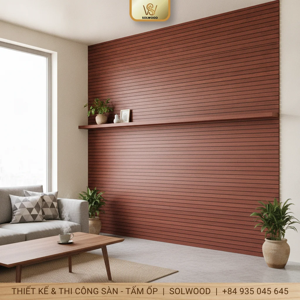 Lam Gỗ Nhựa TPWood HD30x60 Red Coffee - hình 2