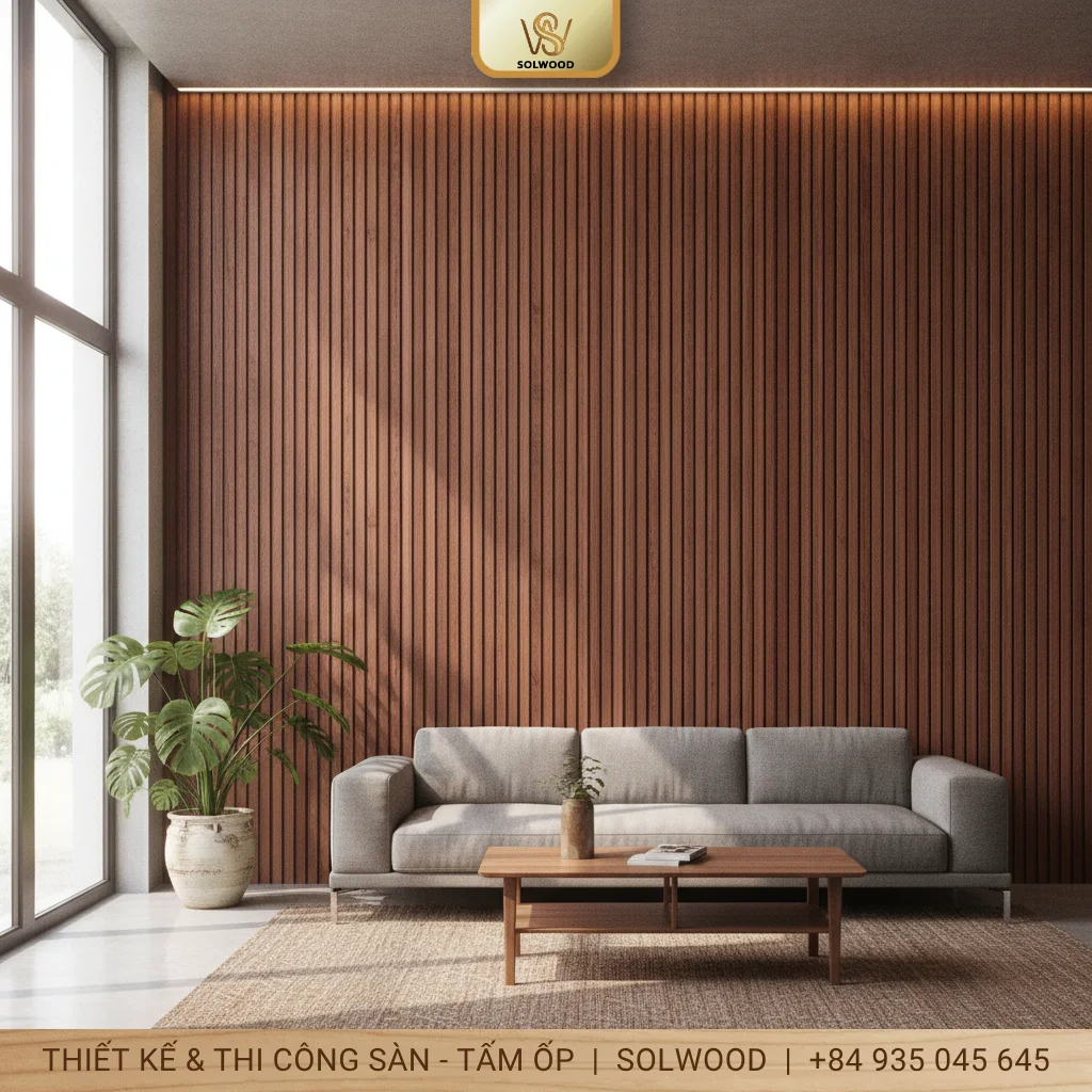 Lam Gỗ Nhựa TPWood HD30x60 Red Coffee - hình 3