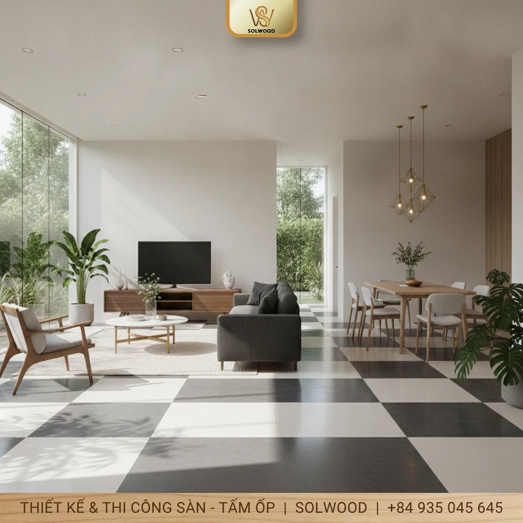 Lát sàn với màu sắc tương phản tạo hiệu ứng mới cho ngôi nhà - hình 3