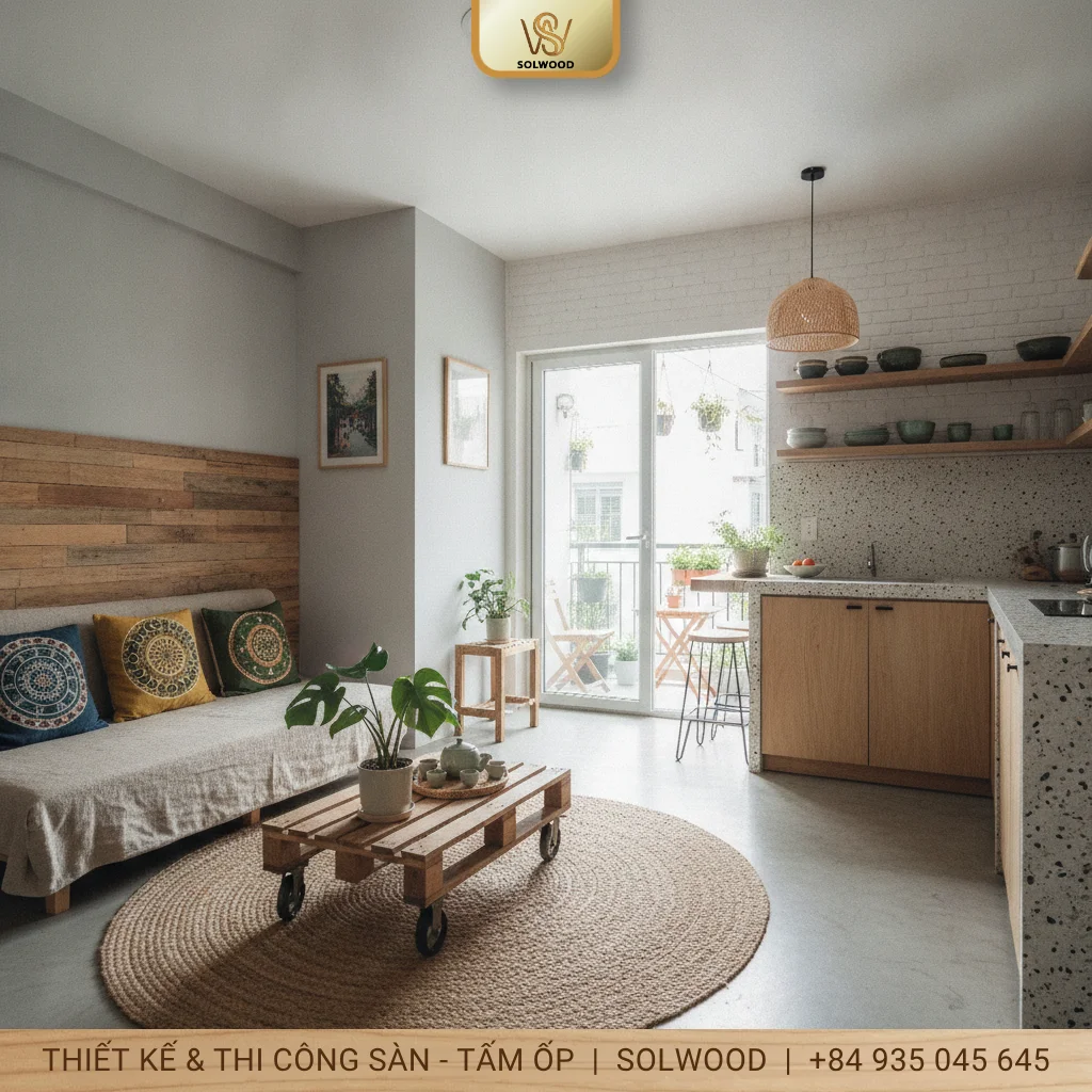 Lột xác căn hộ chung cư cũ chưa đến 100 triệu đồng - hình 2