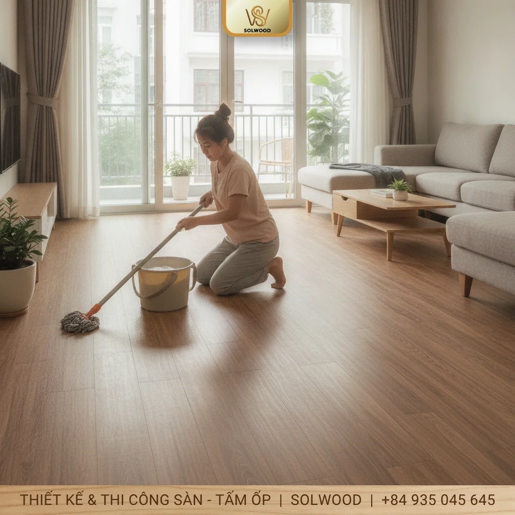 Mẹo vệ sinh sàn nhựa giả gỗ đơn giản đúng kỹ thuật - hình 1