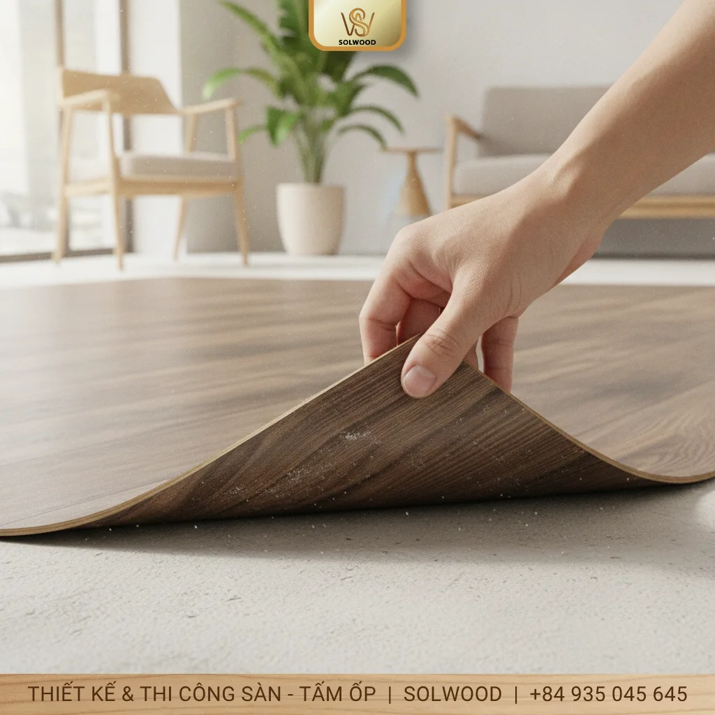 Sàn nhựa dán keo có bị bong không ? cân nhắc khi sử dụng - hình 2