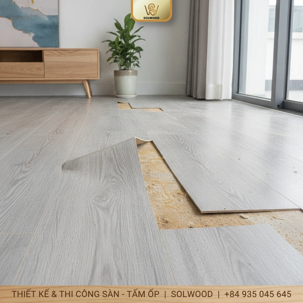 Sàn nhựa dán keo có bị bong không ? cân nhắc khi sử dụng - hình 3