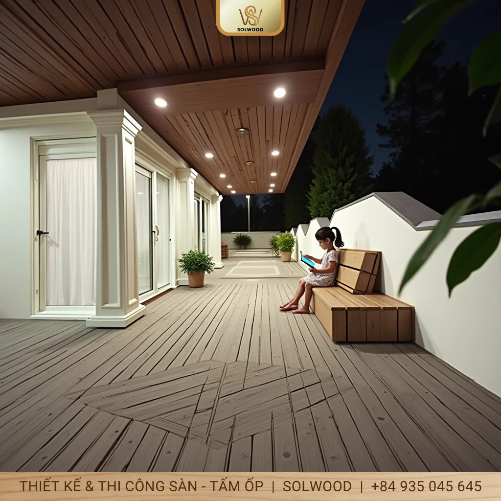 sàn nhựa dán keo vân đá huế - hình 2
