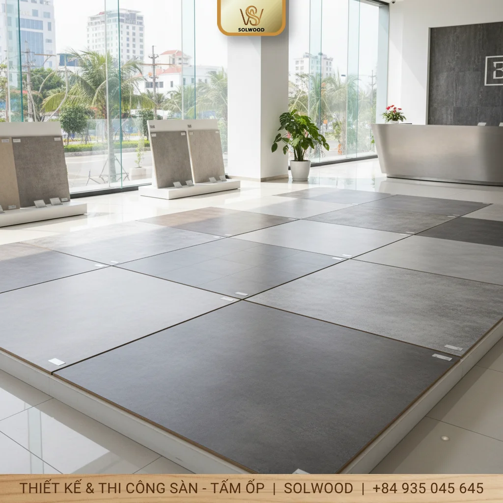 Sàn nhựa giả bê tông Đà Nẵng, báo giá & bảng mẫu - hình 2