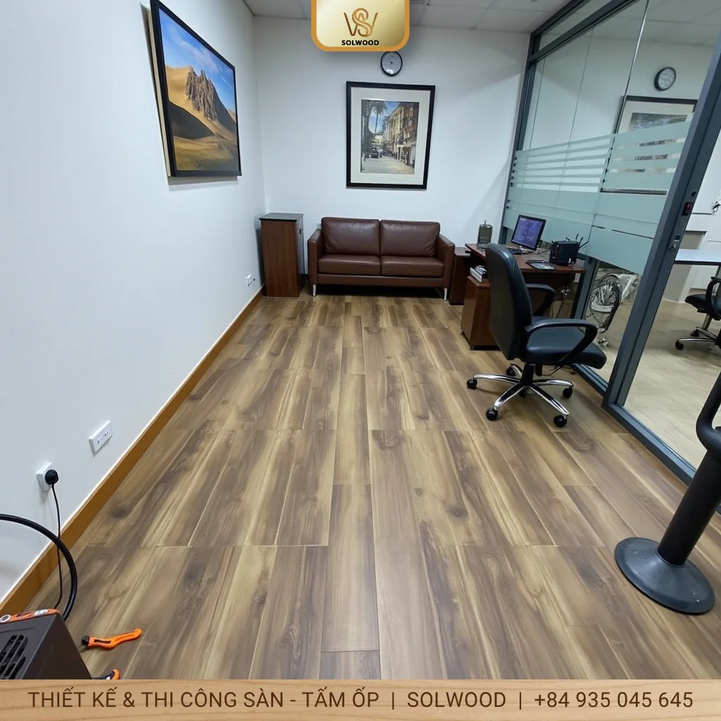 sàn nhựa hèm khóa vân thảm quy nhơn - hình 3