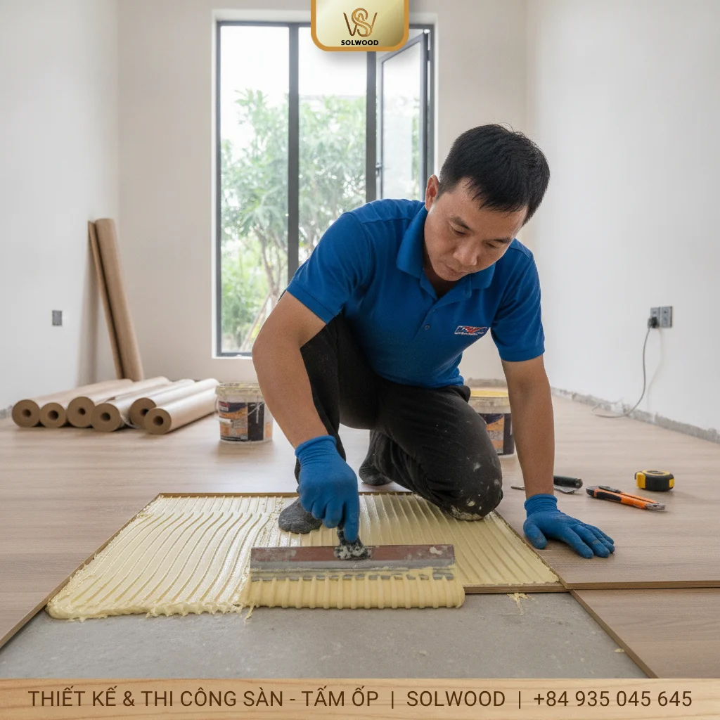 Sàn nhựa tự dán keo và sàn nhựa dán keo là gì ? khác nhau như nào - hình 3