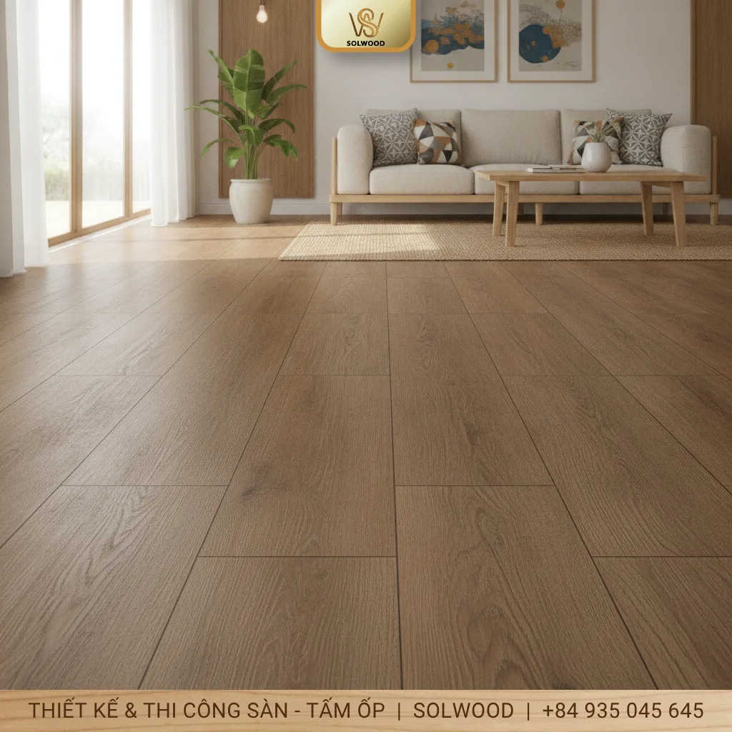sàn nhựa vân gỗ có hèm tam kỳ - hình 1