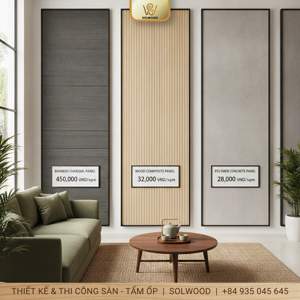 So sánh tấm ốp than tre với các vật liệu ốp tường khác - hình 3