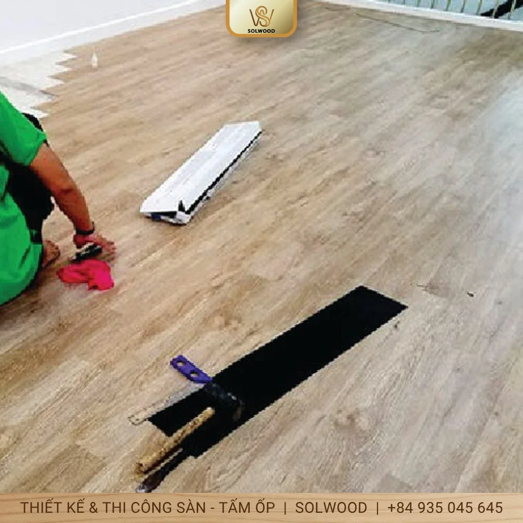 tấm dán sàn nhựa giả vân gỗ huế - hình 1