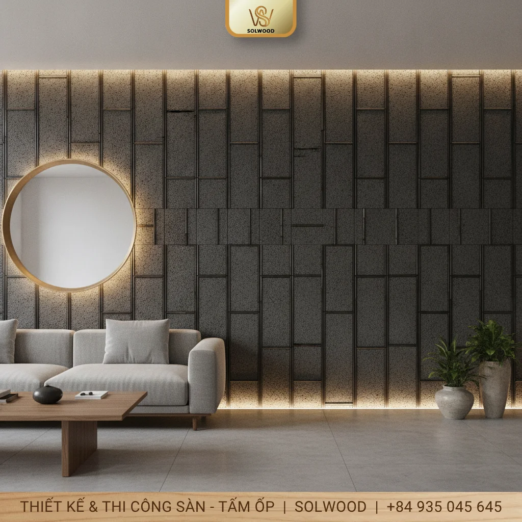 Tấm ốp than tre vân đá đối xứng: Tranh đá liền vân đẹp mắt - hình 1