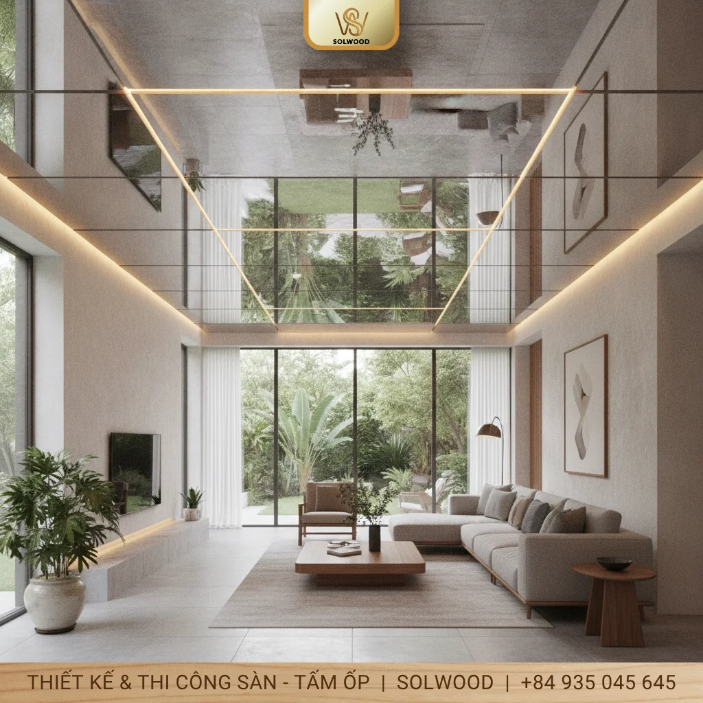 tấm ốp trần gương tam kỳ - hình 2