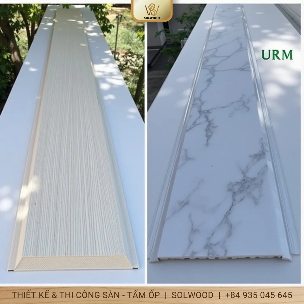 tấm ốp trần nhựa lam sóng giả gỗ tam kỳ - hình 1