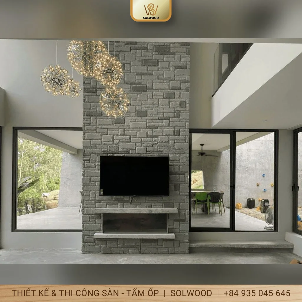 tấm ốp tường pu giả đá siêu nhẹ hội an - hình 2