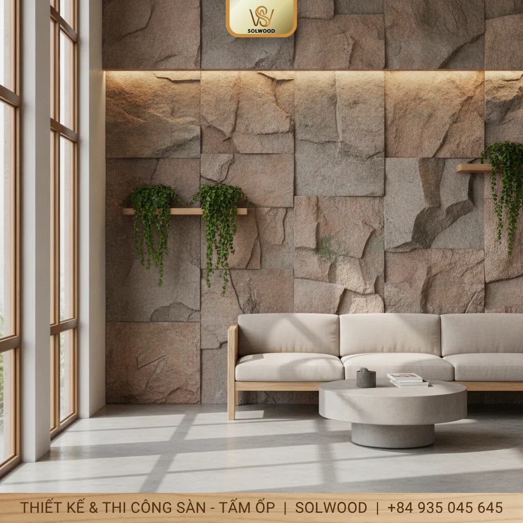 tấm panel ốp tường giả đá huế - hình 3