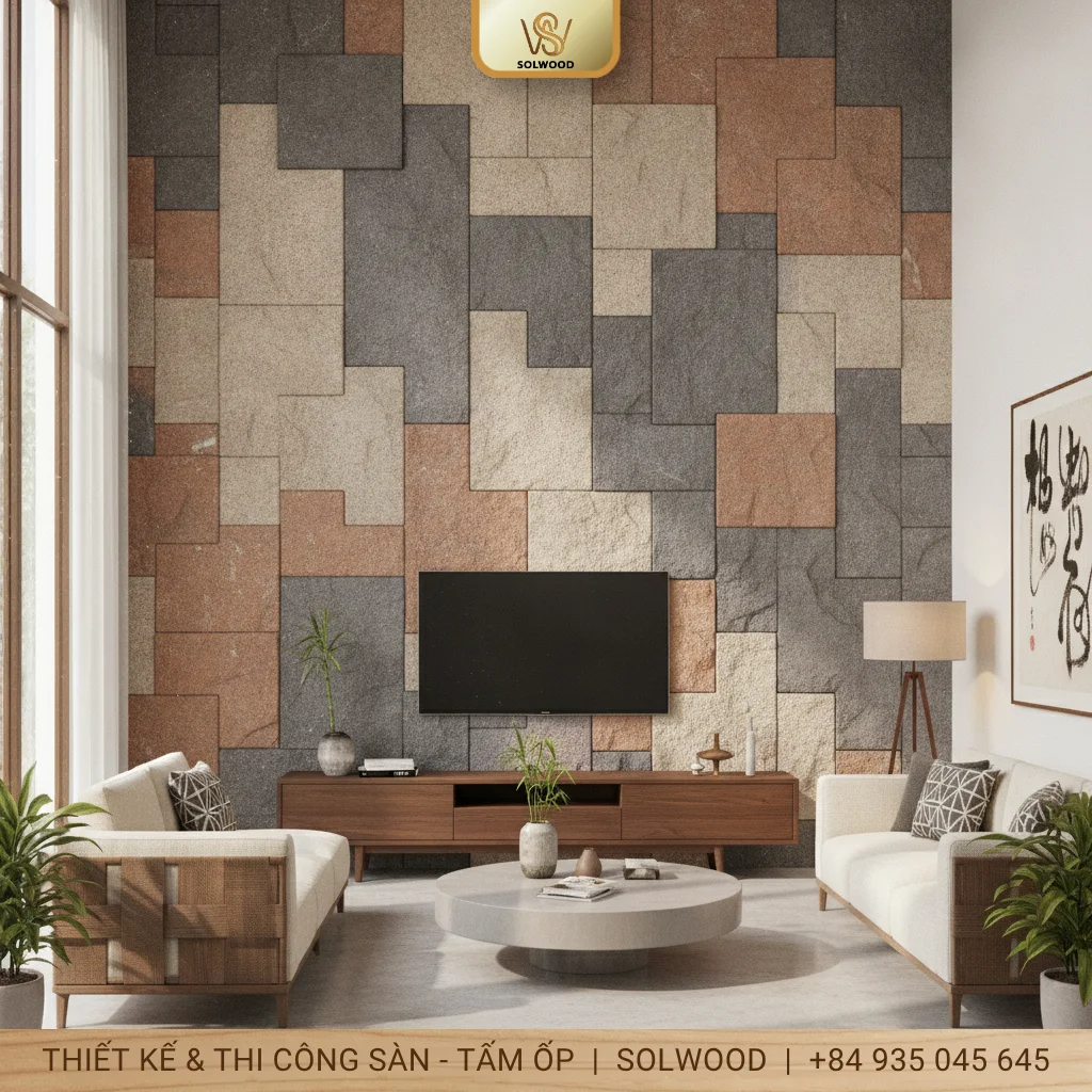 tấm panel ốp tường giả đá tam kỳ - hình 1
