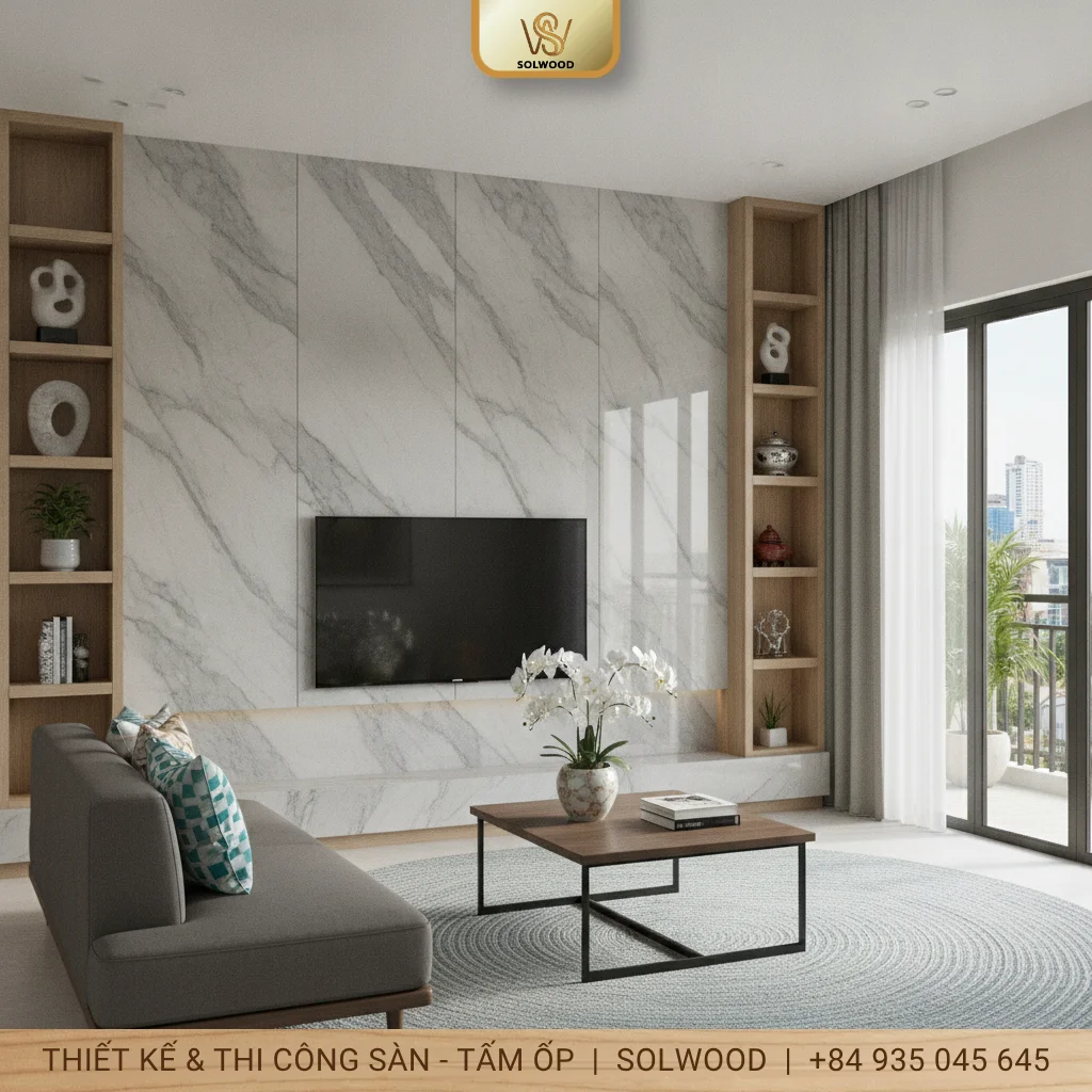 tấm pvc vân đá tấm ốp tường vân đá phát lộc đà nẵng - hình 2