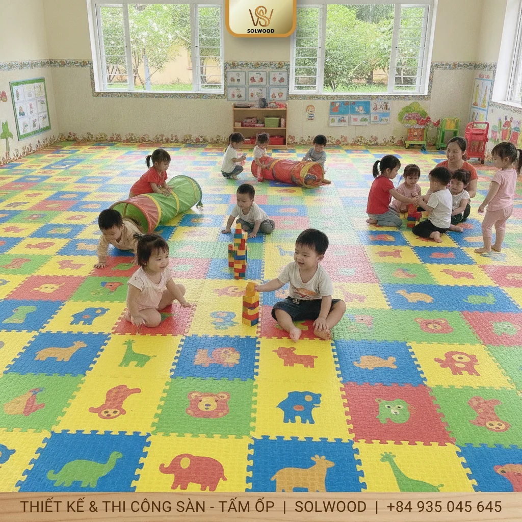 Trường mầm non nên chọn sàn gì tốt nhất bền nhất - hình 3