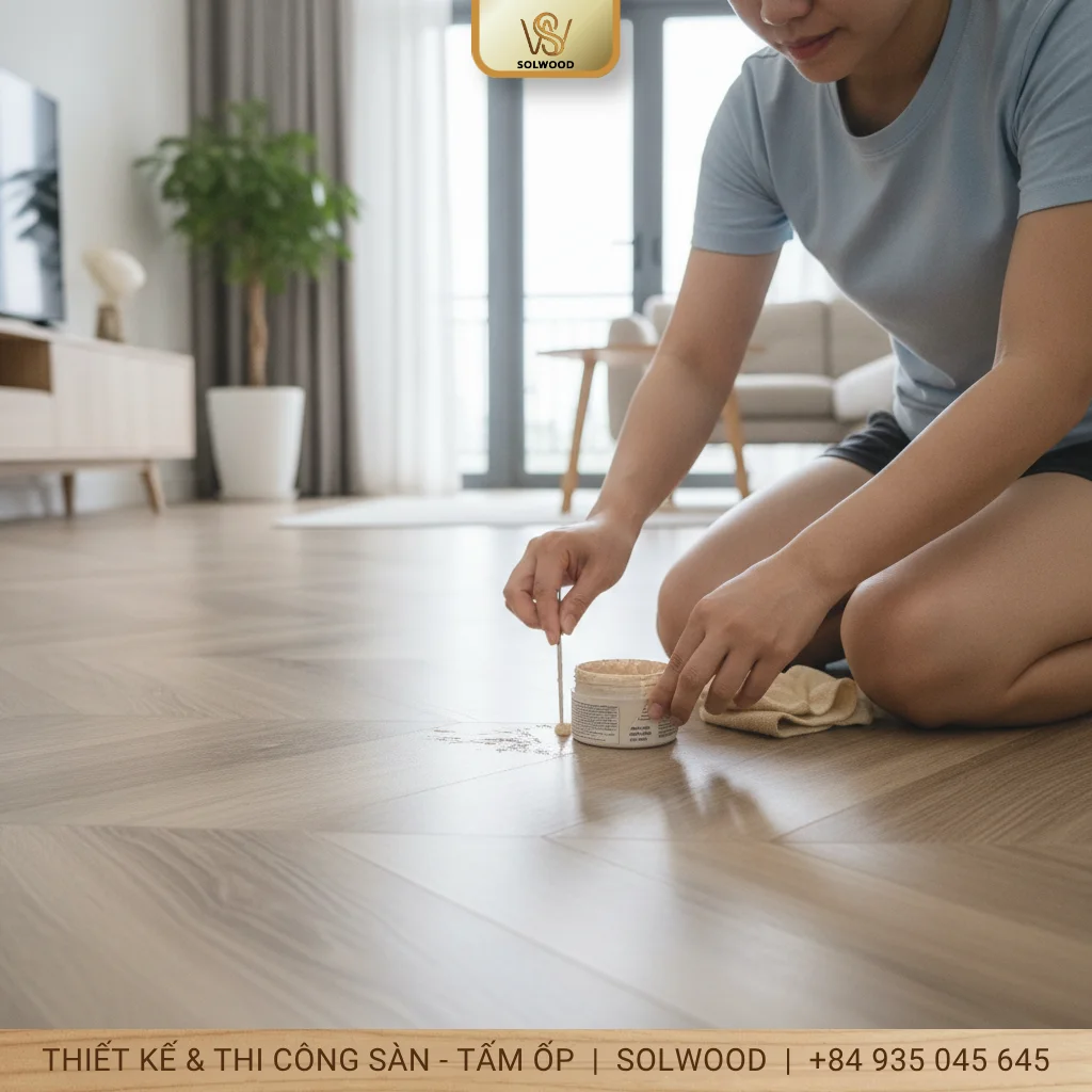 Xử Lý Sàn Nhựa Bị Xước Nhanh Gọn, Đơn Giản - hình 2